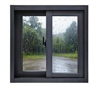Fenêtre de sous-sol coulissante en vinyle imperméable - Noir, Tailles : 76,2 x 30,5 cm, 76,2 x 40,6 cm, 78,7 x 30,5 cm, 81,3 x 33 cm, 81,3 x 35,6 cm, 81,3 x 40,6 cm - Idéal pour abri de jardin