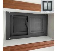 Fenêtre de sous-sol coulissante noire de 90 x 45 cm - Cadre en aluminium pour poulailler, abri de jardin, salle de bain, cuisine - Solution de remplacement horizontale résistante aux intempéries