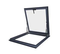 Fenêtre de toit - Double vitrage en verre trempé et alliage d'aluminium, trappe d'accès à montage F avec vérin à gaz et poignée de ventilation manuelle pour grenier et véranda