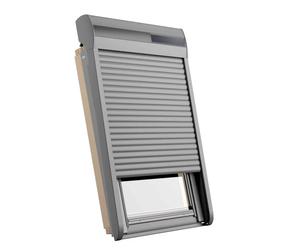 Fenêtre de toit en bois avec volet roulant, RoofLite+ made by Velux Group, Slim Pine, 55x78 cm, couleur intérieur Pin, couleur extérieur anthracite
