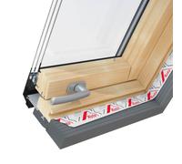 Fenêtre de toit motorisée, Bois, Roto R6, 54x78 cm, couleur intérieur Pin, couleur extérieur similaire gris anthracite