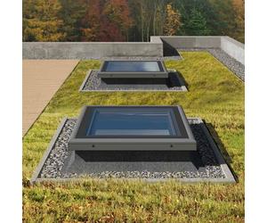 Fenêtre de toit plat fixe 60x60 cm - Skylight étanche à apport lumineux maximal