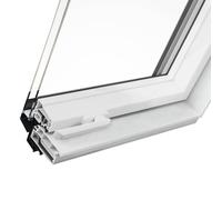 Fenêtre de toit, PVC, made by Roto, R4/7, 54x78 cm, par rotation, couleur intérieure blanc, couleur extérieure anthracite