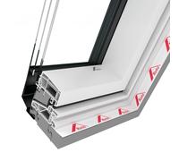 Fenêtre de toit, PVC, Roto Q4, 55x78 cm, par rotation, couleur intérieure blanc, couleur extérieure anthracite