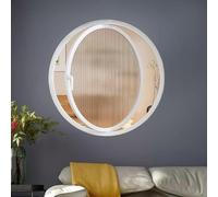 Fenêtre de Ventilation pivotante à 360°, fenêtre Ronde en Verre trempé Blanc de 80 cm avec axe Central, Offre intimité et Ventilation réglable pour Une Meilleure Circulation de l'air.
