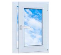 Fenêtre en PVC, blanche, neuve, dimensions 50x70, pour montage à droite, dimensions 500x700 mm, avec système de ventilation et de fermeture, double vitrage
