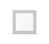 Fenêtre gris clair, gris clair RAL 7035, profilé en bois classique 68 mm, 1 vantail vitrage fixe, 510 x 510 mm, configuration personnalisée