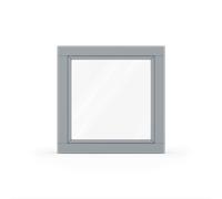 Fenêtre gris fenêtre RAL 7040, profilé en bois classique 68 mm, 1 vantail vitrage fixe, 510 x 510 mm, configuration personnalisée