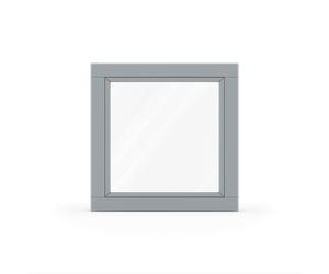 Fenêtre gris fenêtre RAL 7040, profilé en bois classique 68 mm, 1 vantail vitrage fixe, 510 x 510 mm, configuration personnalisée