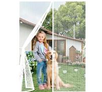 Fenetre Magnétique 115x210cm(LargeurxHaut) Différentes Tailles, Puissants Aimants Moustiquaires Ementer Aimanté Fermeture Automatique pour Portes Fenêtres Balcon Séjour, Blanc