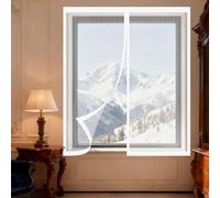 Fenêtre Moustiquaire Magnétique 125 x 160 cm Automatiquementfermé, Sans Percer Rideau Anti Moustique Porte Installation Facile Adaptée à Toutes Fenêtres, Blanc