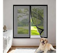 Fenêtre Moustiquaire Magnétique 145 x 175 cm Aimants Puissants Fermeture Moustiquaire Fenetre Sans Perçage Amovible, Facile à Installer pour Balcon, Chambre et Salon, Noir