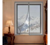 Fenêtre Moustiquaire Magnétique 145 x 175 cm Automatiquementfermé, Sans Percer Rideau Anti Moustique Porte Installation Facile Adaptée à Toutes Fenêtres, Gris