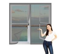 Fenêtre Moustiquaire Magnétique 70 x 130 cm Perçage Maille Ultra Fine Moustiquaire pour Fenetre Amovible, Facile à Installer pour Chambre, Couloirs, Porte Patio, Gris