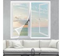 Fenêtre Moustiquaire Magnétique 70 x 130 cm Perçage Maille Ultra Fine Toile Moustiquaire Adhésive pour Fenêtre Installation Facile pour Chambre, Couloirs, Porte Patio, Blanc