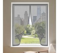 Fenêtre Moustiquaire Magnétique 70 x 145 cm Aimants Puissants Fermeture Moustiquaire Porte Fenetre Magnétique Installation Facile pour Balcon, Chambre et Salon, Gris