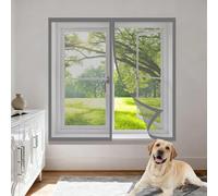 Fenêtre Moustiquaire Magnétique 70 x 75 cm Aimants Puissants Fermeture Moustiquaire Fenetre Sans Perçage Amovible, Facile à Installer pour Balcon, Chambre et Salon, Gris