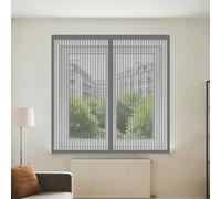 Fenêtre Moustiquaire Magnétique 70 x 75 cm Automatiquementfermé, Sans Percer Magnétique Moustiquaire Sans Espace, Amovible, Facile à Installer Adaptée à Toutes Fenêtres, Gris