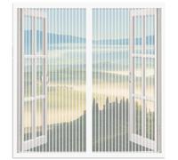 Fenêtre Moustiquaire Magnétique 90 x 180 cm Aimants Puissants Fermeture Moustiquaire de Balcon Installation Facile pour Balcon, Chambre et Salon, Blanc