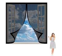 Fenêtre Moustiquaire Magnétique 90 x 180 cm Perçage Maille Ultra Fine Moustiquaire de Balcon Installation Facile pour Balcon, Chambre et Salon, Noir