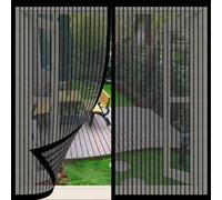 Fenêtre Moustiquaire Rideau Moustiquaire 70 x 130 cm Aimants Puissants Fermeture Rideau de Porte Antimoustique Installation Facile pour Chambre, Couloirs, Porte Patio, Noir