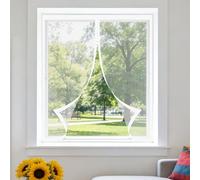 Fenêtre Moustiquaire Rideau Moustiquaire 70 x 75 cm Perçage Maille Ultra Fine Fermeture Automatique Rideau Porte Installation Facile pour Chambre, Couloirs, Porte Patio, Blanc