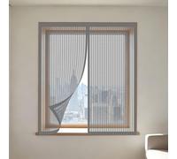 Fenêtre Moustiquaire Rideau Moustiquaire 70 x 95 cm Perçage Maille Ultra Fine Rideau Magnétique Anti Moustique Installation Facile pour Balcon, Chambre et Salon, Gris