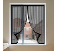 Fenêtre Moustiquaire Rideau Moustiquaire 80 x 70 cm Perçage Maille Ultra Fine pour Fenêtre Amovible, Facile à Installer Adaptée à Toutes Fenêtres, Noir