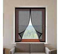 Fenêtre Moustiquaire Rideau Moustiquaire 90 x 135 cm Automatiquementfermé, Sans Percer Rideaux Anti Mouche Installation Facile pour Balcon, Chambre et Salon, Noir