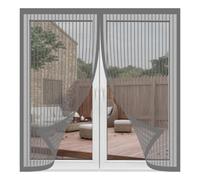 Fenêtre Moustiquaire Rideau Moustiquaire 90 x 180 cm Perçage Maille Ultra Fine pour Fenetre Installation Facile pour Chambre, Couloirs, Porte Patio, Gris