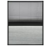 - Fenêtre plissée avec cadre en aluminium 60 x 80 cm, moustiquaire en fibre de verre et store vénitien en PET, amovible sans perçage pour fenêtre de toit, chambre à coucher, cuisine, balcon et