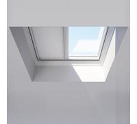 Fenêtre pour toit plat, RAL 7043 / Blanc, 60 x 60 cm, vitrage fixe avec store solaire blanc, configurable individuellement
