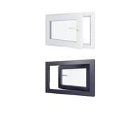 Fenêtre PVC - 800x500 mm -Triple Vitrage - Bicolore blanc int/anthracite ext-poignée à droite