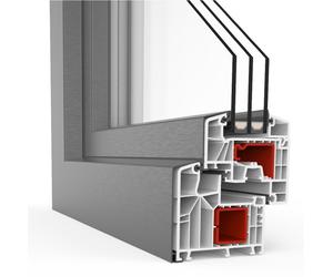Fenêtre PVC-Aluminium, IDEAL TwinSet 8000, Blanc RAL 9016, 1 vantail, vitrage fixe, 510 x 510 mm, configuration personnalisée
