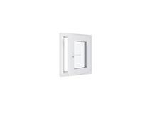 Fenêtre PVC - LxH 500x600 mm -Triple Vitrage - Blanc -poignée à gauche