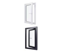 Fenêtre PVC - LxH 600x1000 mm -Triple Vitrage - Bicolore blanc int/anthracite ext-poignée à droite