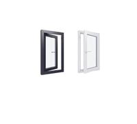 Fenêtre PVC - LxH 600x1000 mm -Triple Vitrage - Bicolore blanc int/anthracite ext-poignée à gauche