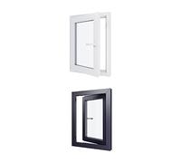 Fenêtre PVC - LxH 600x800 mm -Triple Vitrage - Bicolore blanc int/anthracite ext-poignée à droite