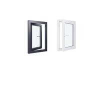 Fenêtre PVC - LxH 600x900 mm -Triple Vitrage - Bicolore blanc int/anthracite ext-poignée à gauche