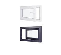 Fenêtre PVC - LxH 800x500 mm -Triple Vitrage - Bicolore blanc int/anthracite ext-poignée à droite