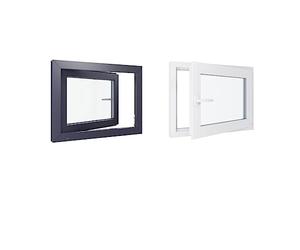 Fenêtre PVC - LxH 800x600 mm -Triple Vitrage - Bicolore blanc int/anthracite ext-poignée à gauche