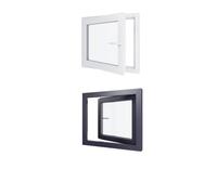 Fenêtre PVC - LxH 800x800 mm -Triple Vitrage - Bicolore blanc int/anthracite ext-poignée à droite
