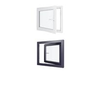 Fenêtre PVC - LxH 800x800 mm -Triple Vitrage - Bicolore blanc int/anthracite ext-poignée à droite
