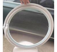 Fenêtre Ronde pivotante en Verre trempé, Montage encastré, Rotation à 360°, en Alliage d'aluminium, pour abri de Jardin, Salle de Bain, Cuisine, cabane de Jeux, Blanc, 1,65 cm / 25,5 Pouces