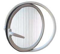 Fenêtre Ronde pivotante en Verre trempé, Montage encastré, Rotation à 360°, en Alliage d'aluminium, pour abri de Jardin, Salle de Bain, Cuisine, cabane de Jeux, Blanc, 1 110 cm / 43,3 po