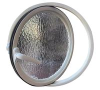 Fenêtre Ronde pivotante en Verre trempé, Montage encastré, Rotation à 360°, en Alliage d'aluminium, pour abri de Jardin, Salle de Bain, Cuisine, cabane de Jeux, Blanc, 2,50 cm / 19,6 Pouces