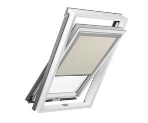 Fenêtre toit store occultant beige, PVC, RoofLite+ by Velux, Solid PVC, 55x78 cm, int. Blanc, ext. gris