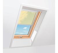 Fenêtre toit store transparent beige, Bois, Roto R4/7 Plus, 54x78 cm, int. Pin, ext. similaire gris