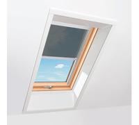 Fenêtre toit store transparent gris foncé, Bois, Roto R4/7 Plus, 54x78 cm, int. Pin, ext. similaire gris