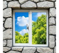 Fenêtres de remplacement horizontales en aluminium, avec isolation phonique et verre trempé, de couleur blanche, dimensions 81,3 x 33 cm, adaptées aux abris de jardin et aux poulaillers (largeur de 55